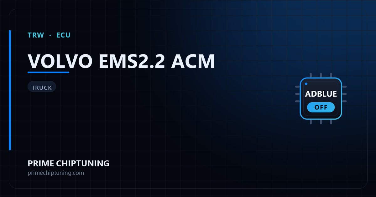 Solutions disponibles pour la famille d'ECU TRW VOLVO EMS2.2 ACM : Suppression AdBlue / SCR